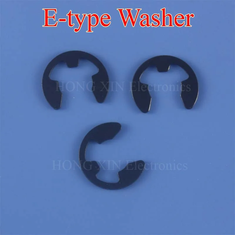 

100pcs M1.5 M2 M2.5 M3 M4 M5 M6 M7 M8 Black E-Type Retaining Ring Circlip Washers E-Clip Opening Split Washer