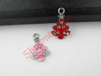 

ECM33 Mix Color 20Pcs Alloy Metal Enamel Christmas Tree Charms Pendants 26x16mm