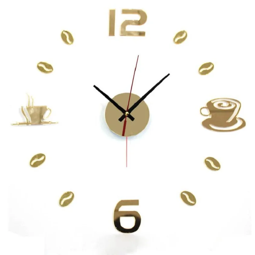 Новинка года модные 3D большие размеры настенные часы зеркало наклейка DIY настенные часы украшения дома настенные часы meetting номер d40j17 - Цвет: Золотой
