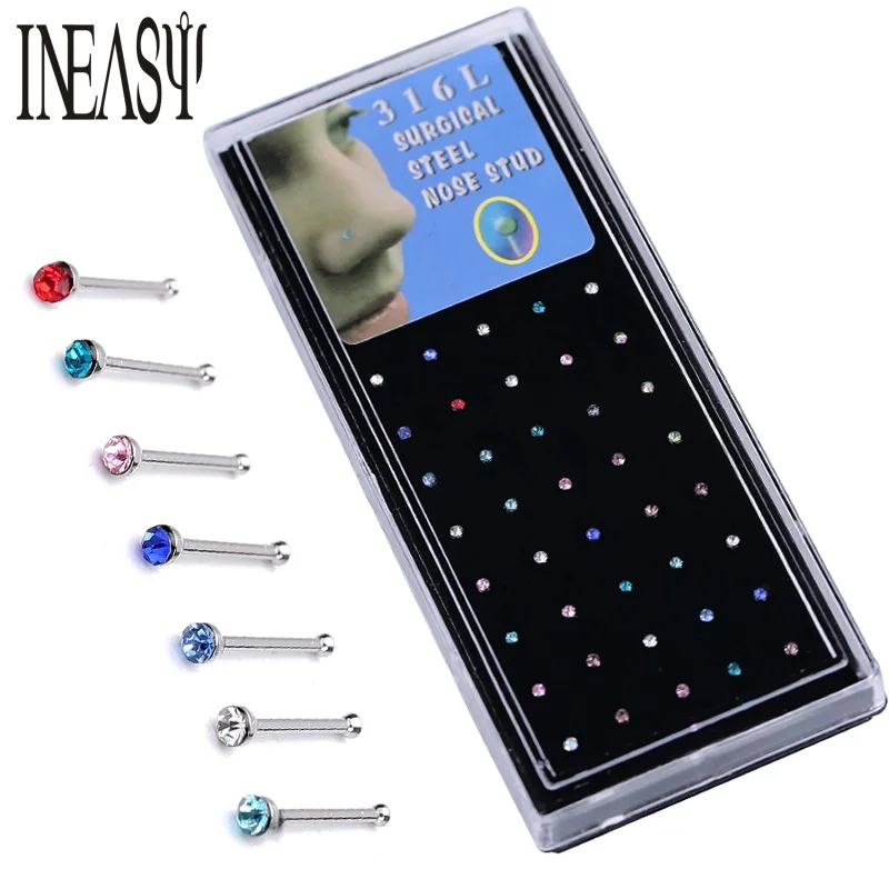 

Nose Studs Piercing 40PC Faux Nose Ring Septum Trick For The Nose Body Piercing Jewelry Stainless Steel Fake Nails For Women