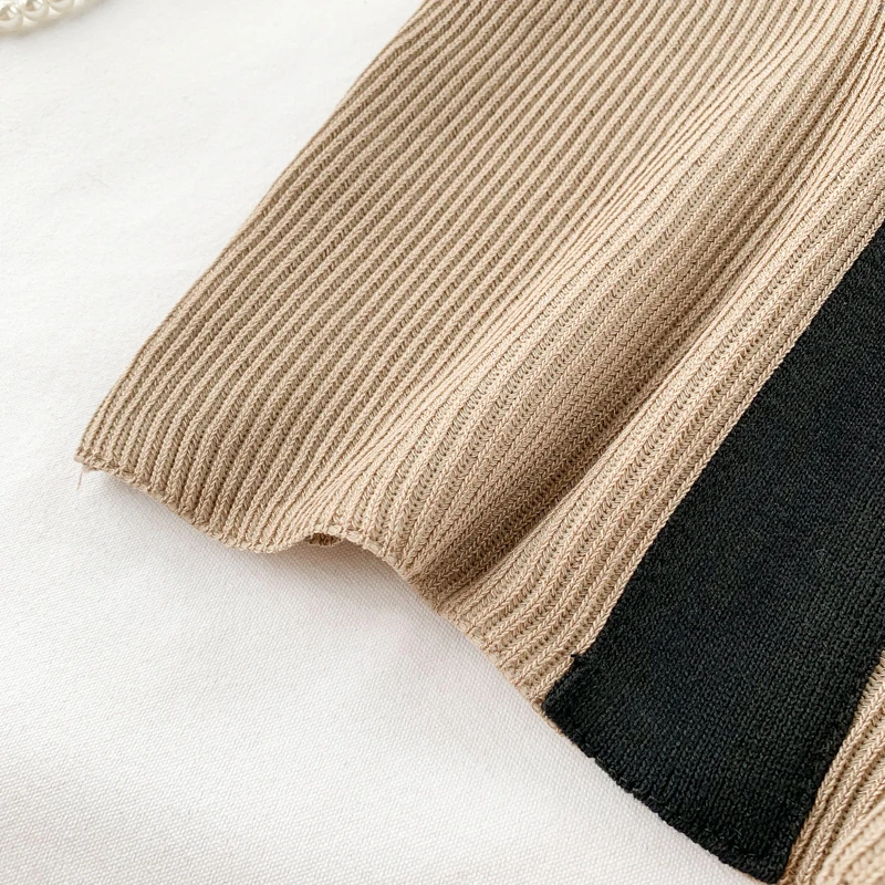 Gagarich Женская майка Модный вязаный Топ сексуальный глубокий v-образный вырез раскол цвета короткий жилет женский короткий топ