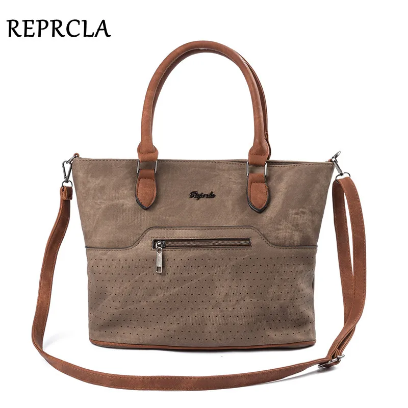 Reprcla جودة عالية حقائب خمر بو حقائب جلدية الكتف crossbody الاولى مقبض جوفاء كبيرة النساء بولسا الأنثوية