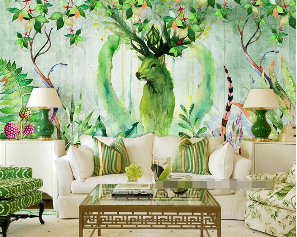 

Beibehang Custom 3D wallpaper 3D deer landscape art murals life bedroom corridor children room photo wallpaper papier peint