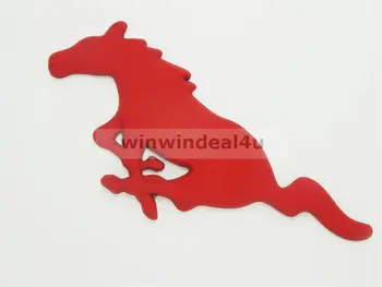 

Red 3D Running Horse Emblem Badge Front Grill Grille Truck Hood For Ford Mustang