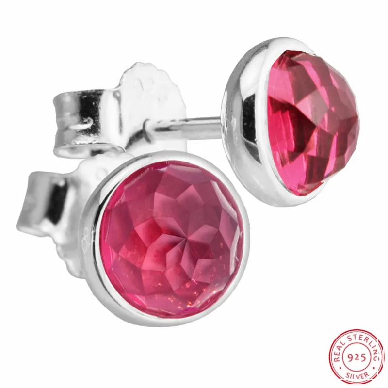 Женские серьги гвоздики из серебра 925 пробы с искусственным Рубином|stud earrings|earrings