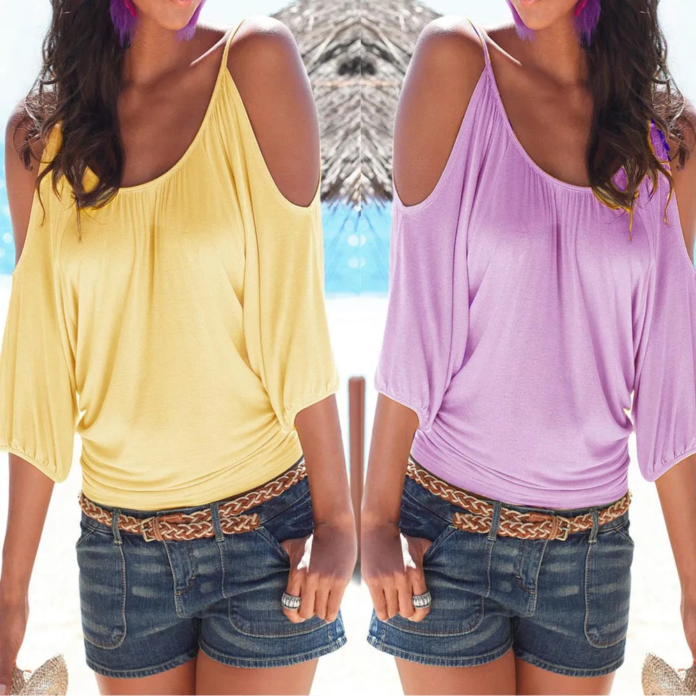

2019 Autumn Shirts Elegant Womens Tops Fashion Women Loose Long Sleeve Off Shoulder Solid Casual T-Shirt Blouse Tops female