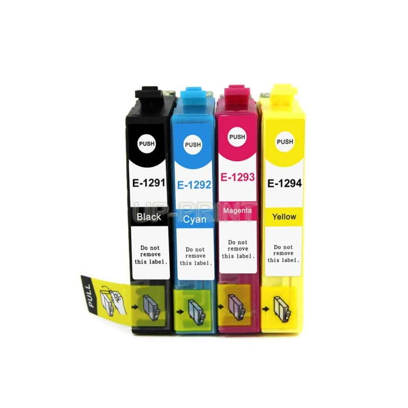 UP 12 шт. T1291 T1292 T1293 T1294 чернильный картридж совместимый с принтером epson SX235W SX425W SX420W