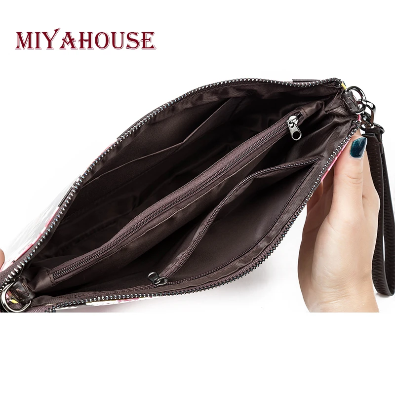 Miyahouse عالية الجودة جلدية Crossbody حقيبة السيدات الملونة صغيرة الكتف رفرف حقيبة الفتيات عارضة الكرتون طباعة المرأة حقيبة صغيرة