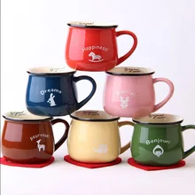 Neue KEYAMA bonbonfarben multicolor keramik frühstück milch becher Büro kaffeetassen geschirr urlaub geschenk Gelegentliche muster