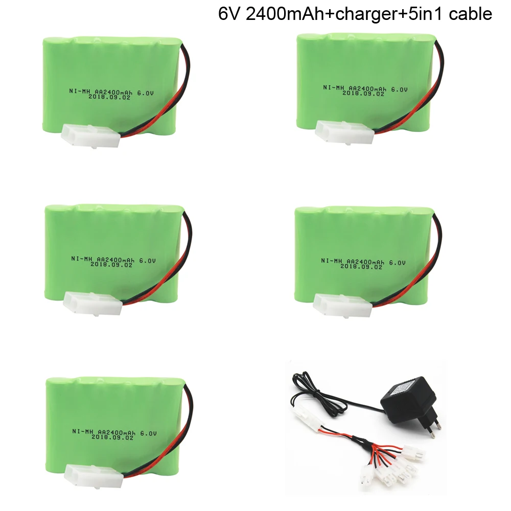 6 v 2400mah Ni-MH батарея с зарядным устройством 5в1 кабель для дистанционного автомобиля корабль Робот 6 v ПРОБКА из Тамия аккумуляторная батарея 2400mah