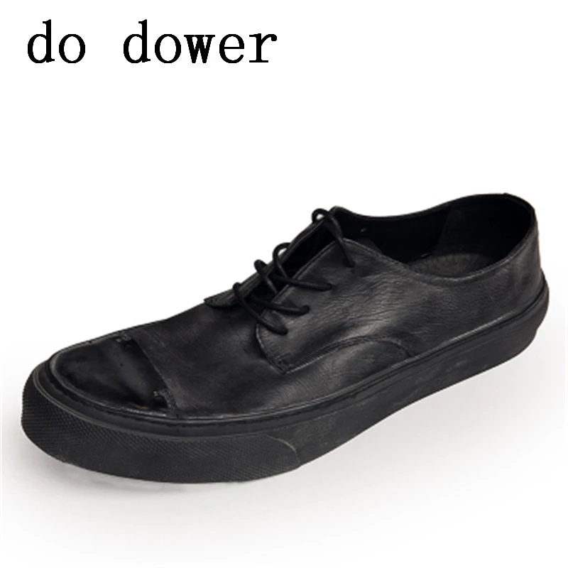 

2018 New Men Genuine Leather Sneakers Luxury Trainers Summer Male Vulcanized Shoes Casual Ratro Lace-Up Casual Fashion Shoes