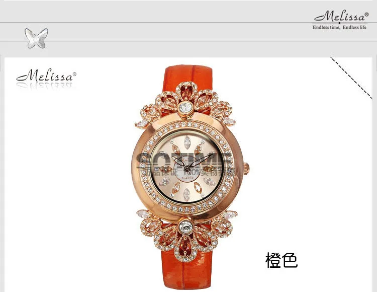 

Luxury Vintage Palace Style Women Rhinestone Watches MELISSA Romantic Flower Dress Wrist watch Quartz Analog Clock Montre femme