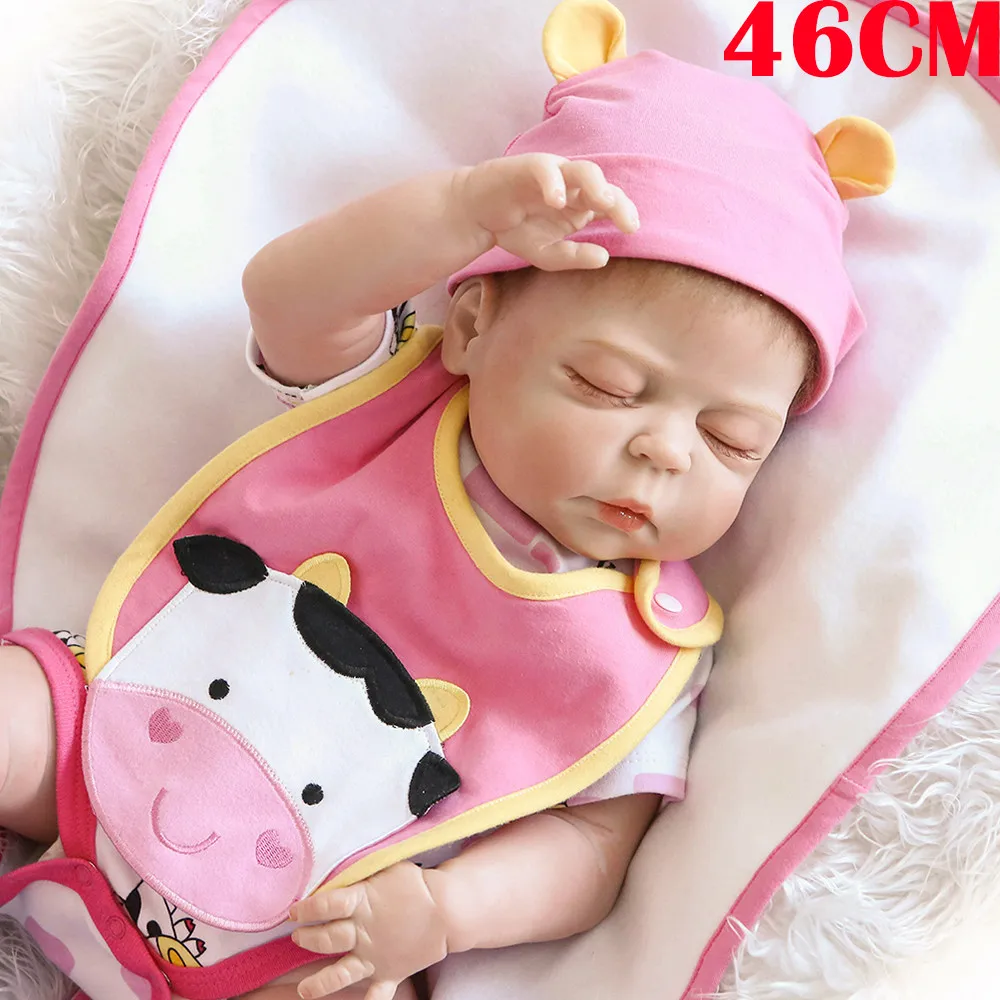 Npkколлекционная Кукла reborn doll 19 дюймов 46 см полностью силиконовая кукла baby dolls com