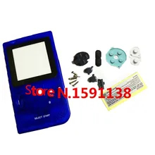Пластиковый корпус запасная часть с логотипом для Gameboygb Карманный GBP Кристалл синий с резиновыми подушечками
