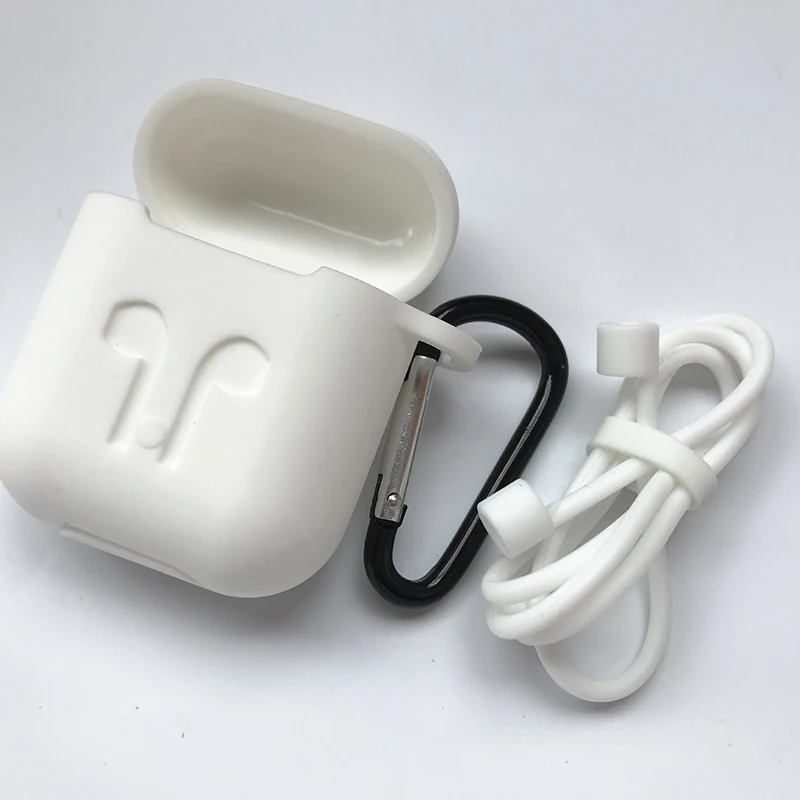 Function Case For Earpods Silicone Pouch Box+Anti-Lost Headphone Strap+Ear Cover Hooks Apple AirPods | Электроника