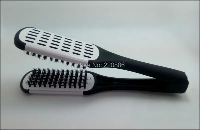 Керамический утюжок для волос Расческа инструменты для стайлинга кабан щетины двухсторонняя кисть расческа с зажимом GIC-HB530