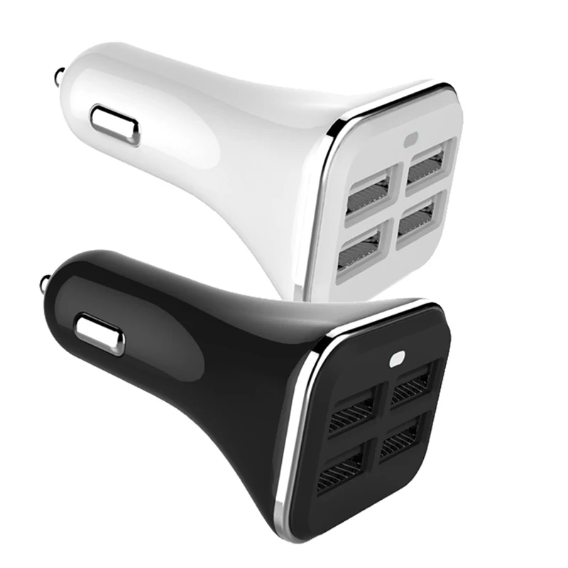  High Quality Universal 6.8A 4 Ports USB Car Charger Adapter for Smart Cellphone with LED Indicator 