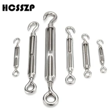 HCSSZP M4/M5/M6/M8/M10/M12 Stainless Steel 304 Adjustable Chain Rigging Hook & Eye Turnbuckle Silver Choose Free Shipping bolt m10 eye bolt free shipping m3 m4 m5 m6 m8 m10 m12 m14 m16 304 stainless steel lifting eye bolts round ring hook bolts