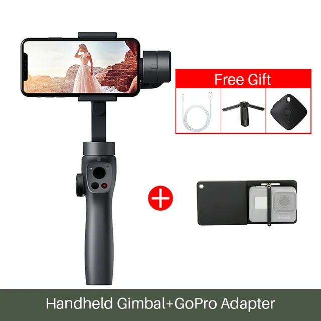 Funsnap Caputure 2 3-Axis смартфон шарнирный для samsung 8 s8 Gopro 7 6 5 экшн Камера стабилизатор vs Moza mini-s Feiyu - Цвет: Белый