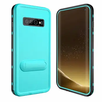 

50pcs/lot For Samsung Galaxy S10 Plus/ S10 Diving Underwater Redpepper IP68 Waterproof Case PC + TPU Cover with Stand