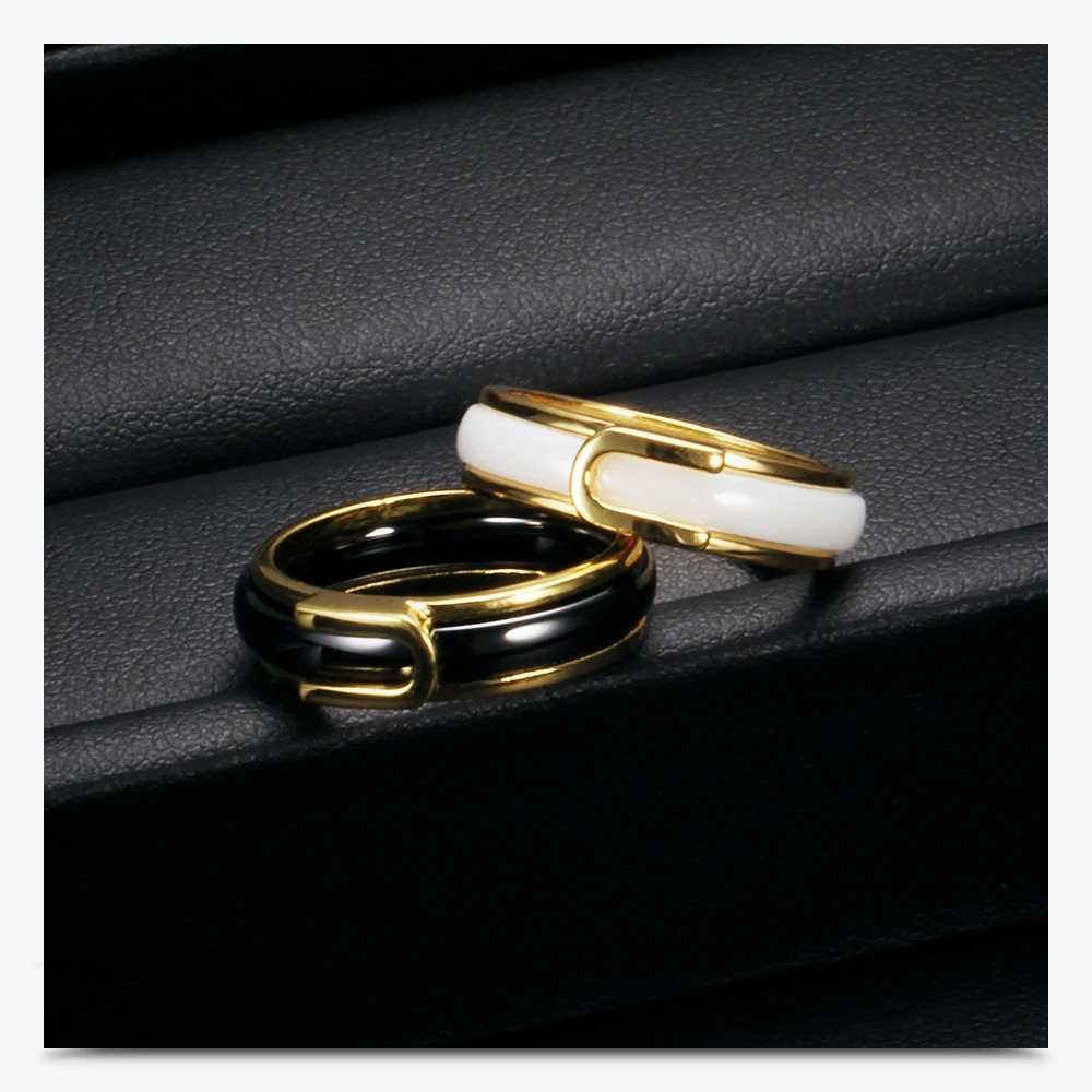 Ceramics Couples Ring fashion gold rings 08