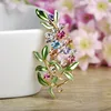 Madrry Luxury Flower Shape Brooches Colorful Rhinestone Alloy Metal Jewelry For Women Girls Scarf Buckle Party Dress Brooch Pins ► Photo 3/6