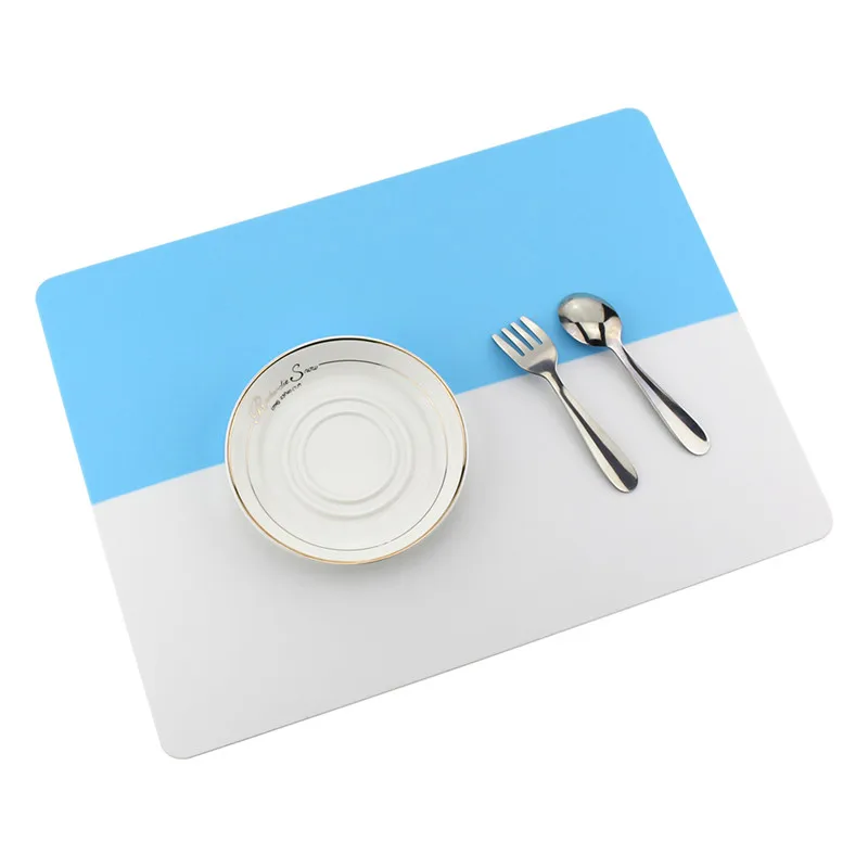 

40x30x0.6cm New Creative Silicone Placemat Square Two-Color Non-slip Table Mat Waterproof And Heat InsulationTable Mat