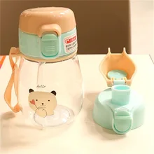 2Pc Cover Baby Kid Water Bottle Portable No Spill My Tritan Bottle Children Small Kettle with Straw Food Grade Slide Cover Copo baby feeding water bottle portable no spill cup my plastic bottle children s small kettle with straw food grade slide cover copo