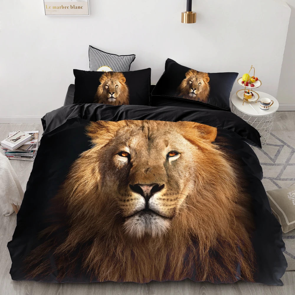 3D Print Bedding Set Custom,Duvet Cover Set King/Europe/USA,Comforter/Quilt/Blanket Cover Set,Animal Black panther Bedclothes