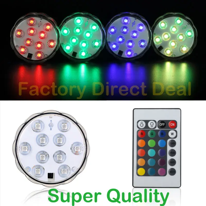 

(20pieces/Lot) Multicolor LED Submersible Party Light Base with Remote Controller for Wedding Party Events Decoration