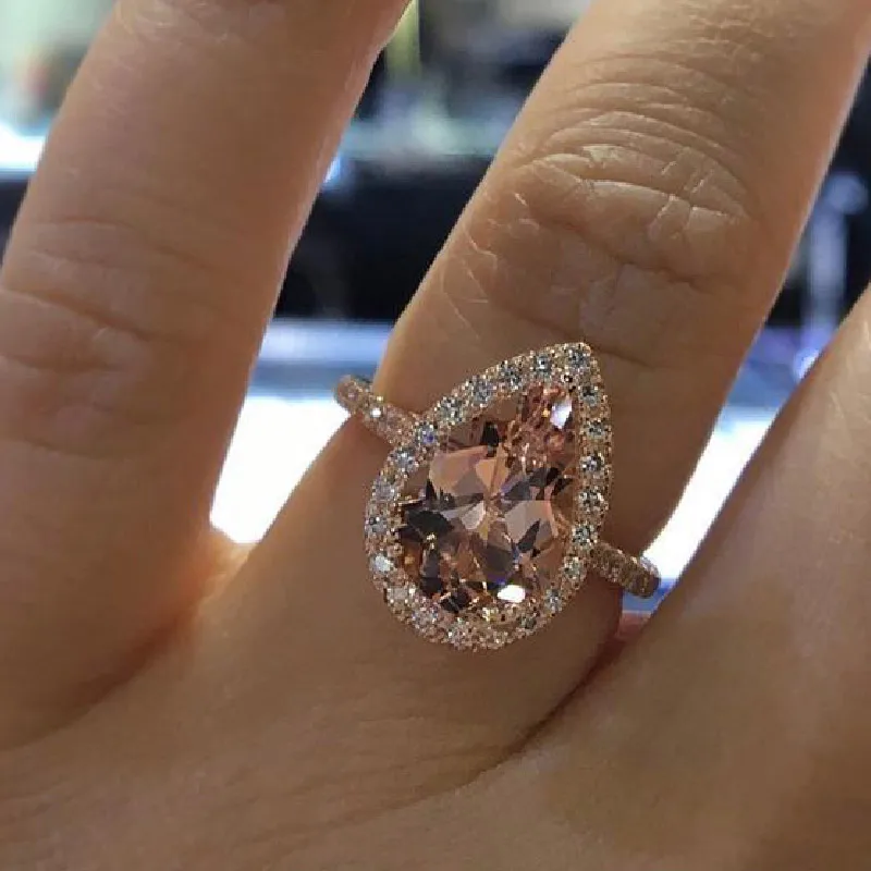 

drop heart shape finger Rings new cz zircon wedding cheap Engagement big crystal Ring for women drop shipping YY611