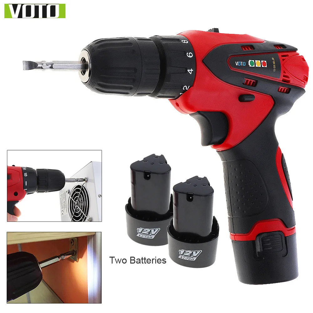 VOTO Cordless 12V Lithium Battery Electric Screwdriver Two speed