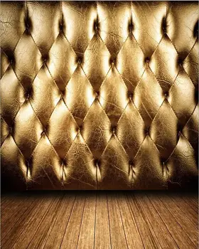 

Gold Bed Head Wood Floor photo backdrop Vinyl cloth High quality Computer printed Wooden Backgrounds for sale