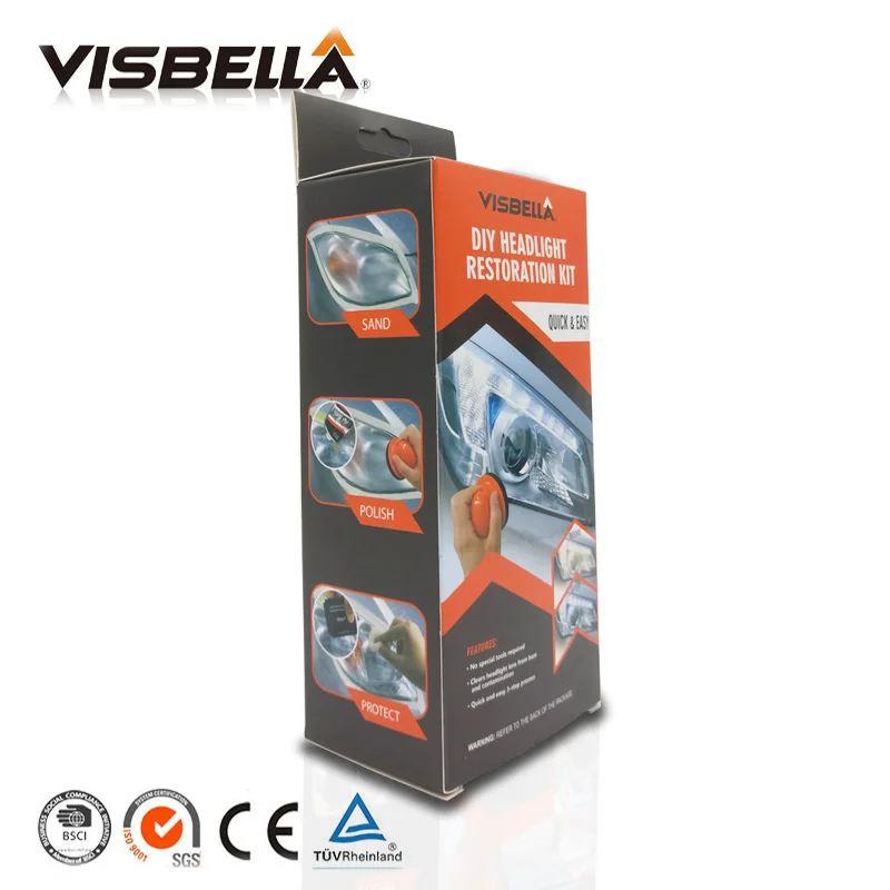 Visbella Headlamp Polishing Paste Kit DIY Headlight Restoration System for Car Care Repair Hand Tool Sets by Manual with Cloth Visbella Headlamp Polishing Paste Kit DIY Headlight Restoration System for Car Care Repair Hand Tool Sets by Manual with Cloth
