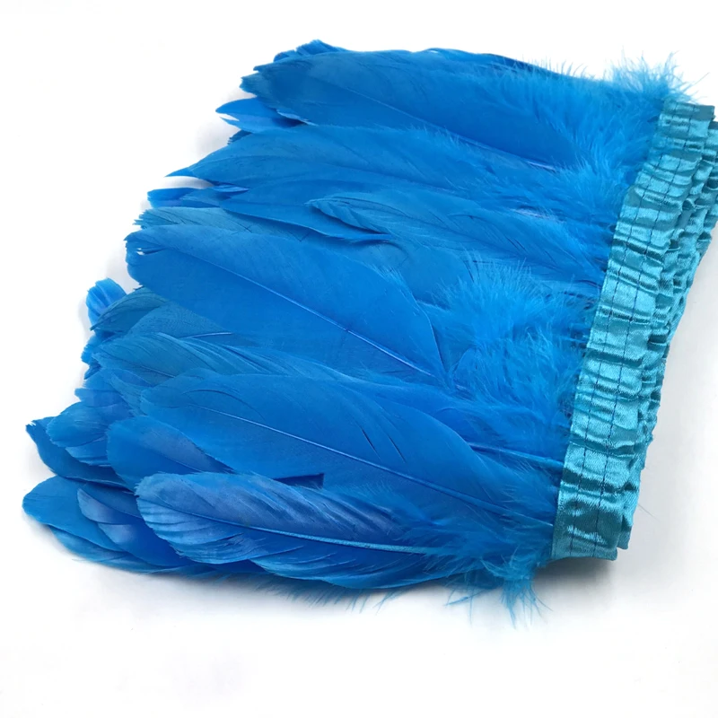 blue gosoe feather trim