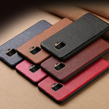 

Genuine leather Phone case For Samsung S10 S8 S9 Plus Note 10 9 case Litchi Texture back cover For A70 A7 A8 J5 J7 2017 cases