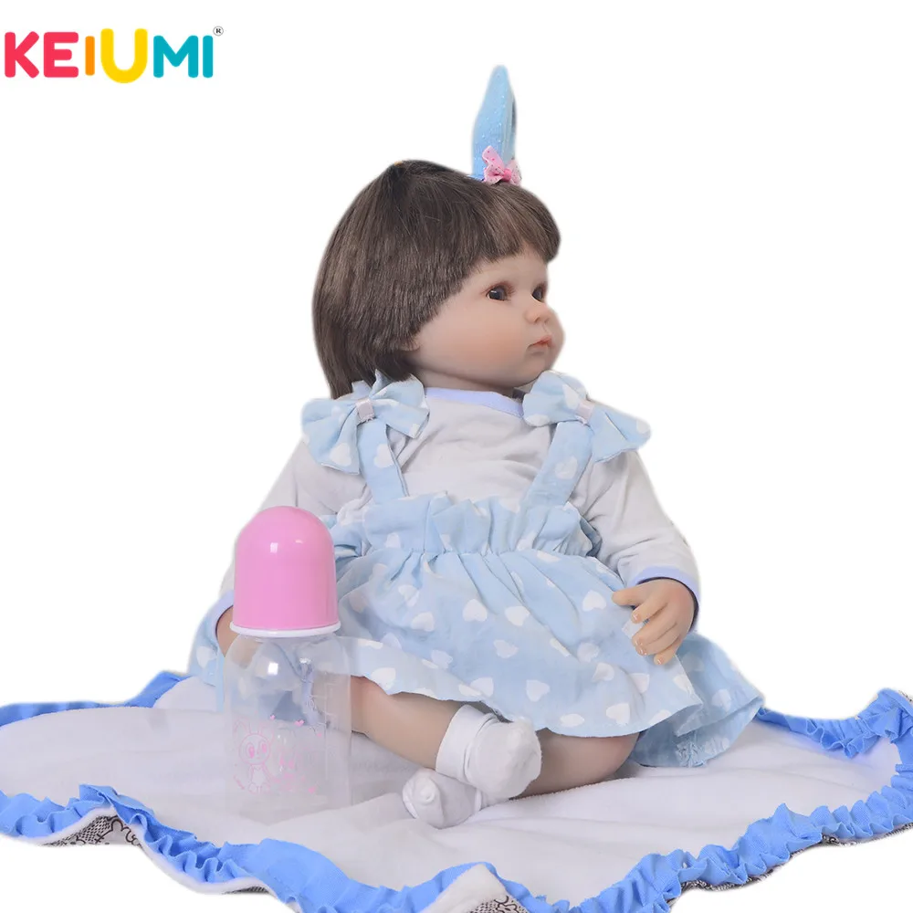 

KEIUMI Realistic 17'' 42cm Baby Doll Reborn Cloth Body Lifelike Princess Newborn Babies Doll For Kids Xmas Gift Menina Brinquedo