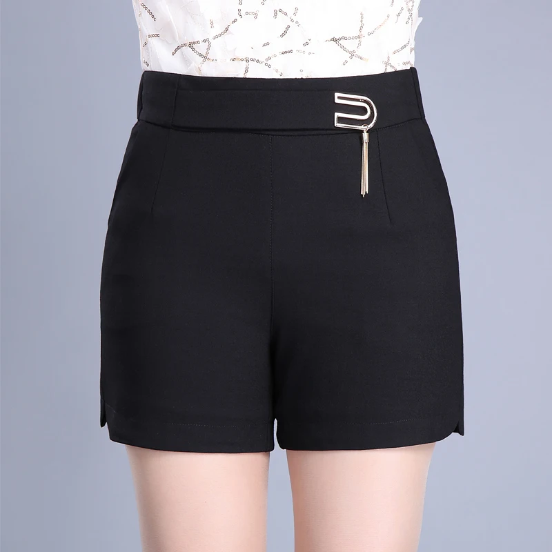 2017 New Fashion Summer Women's Cotton Shorts OL Office Lady Elegant Pockets Casual Short High