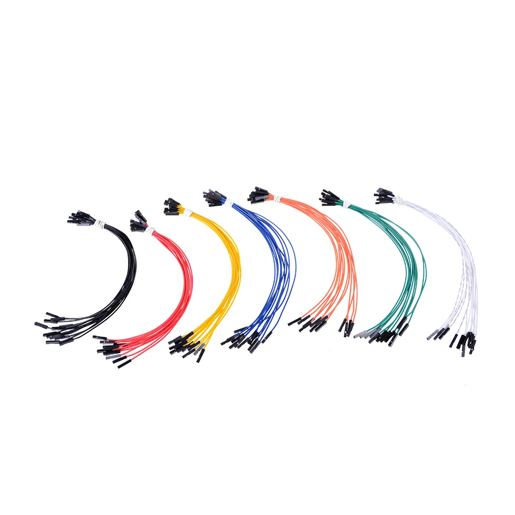 Dupont кабель 20 см ПВХ провод 24AWG 1Pin Женский Соединительный 10 шт./лот|Электрические