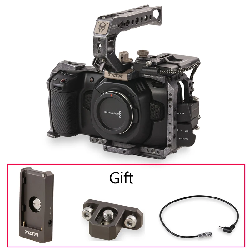 

Tilta BMPCC 6K 4K Cage TA-T01-B Basic Kit (Tactical Finish) Full Camera Cage SSD Drive Holder Top Handle for BMPCC 4K Camera
