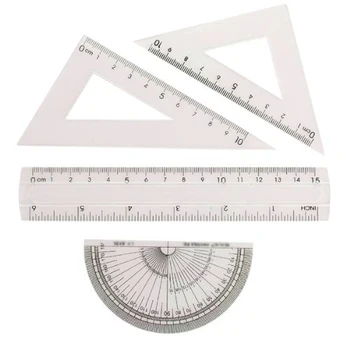 

BLEL Hot Students Maths Geometry Stationery Ruler Set Squares Protractor