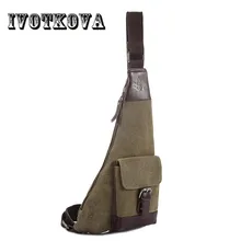 IVOTKOVA нагрудная сумка для мужчин и женщин зарядное устройство Порт Холст Повседневная Мужская s сумка через плечо Прямая