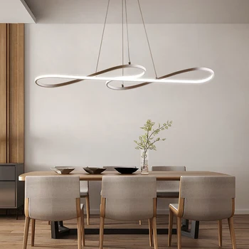 

Aluminum Wave LED Pendant Light cerchio anello lampadario Modern pendant lamp Lights for Dining room Bar office lighting fixture