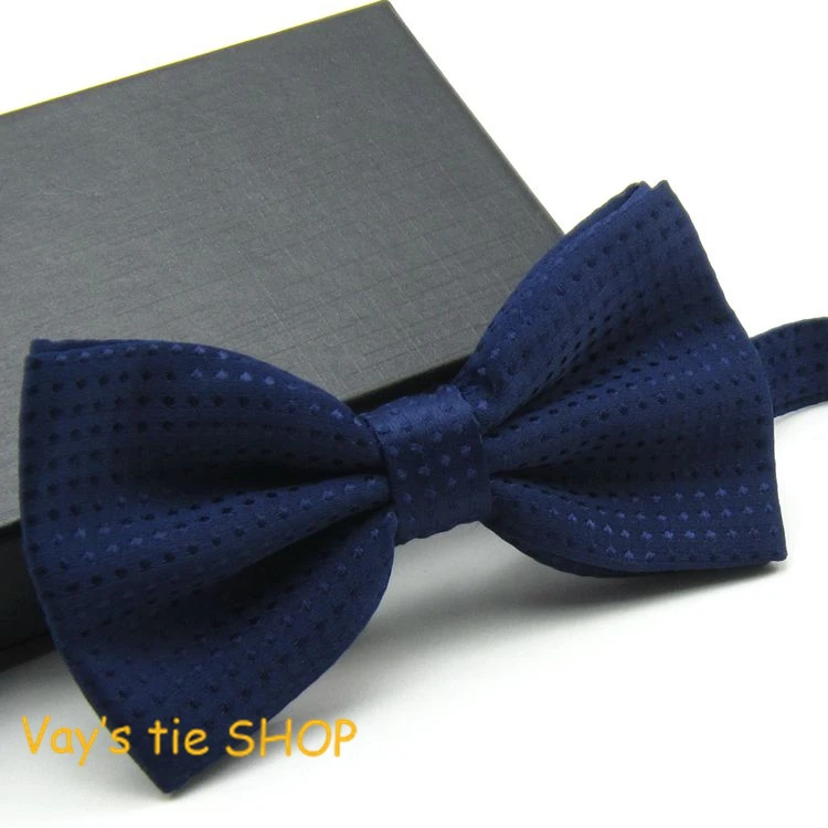 

2018 Classic Mens Fashion Dull Jacquard Blue Dots Suit Bowtie Wedding Tuxedo Party Bow Ties Free shipping 12.5*6cm