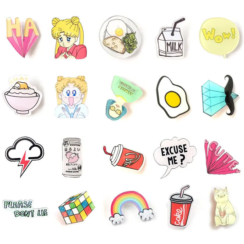 1 шт. Мультяшные акриловые значки Kawaii Значки на рюкзаке значок для одежды Сумочка