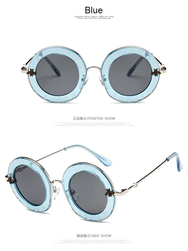 Письмо Круглые Солнцезащитные очки женские брендовые дизайнерские женские черные оттенки солнцезащитные очки унисекс тренд Очки UV400