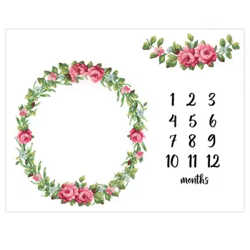 

Newborn Photography Blankets Baby Milestone Garland Pattern Blanket Photography Background Props Mat