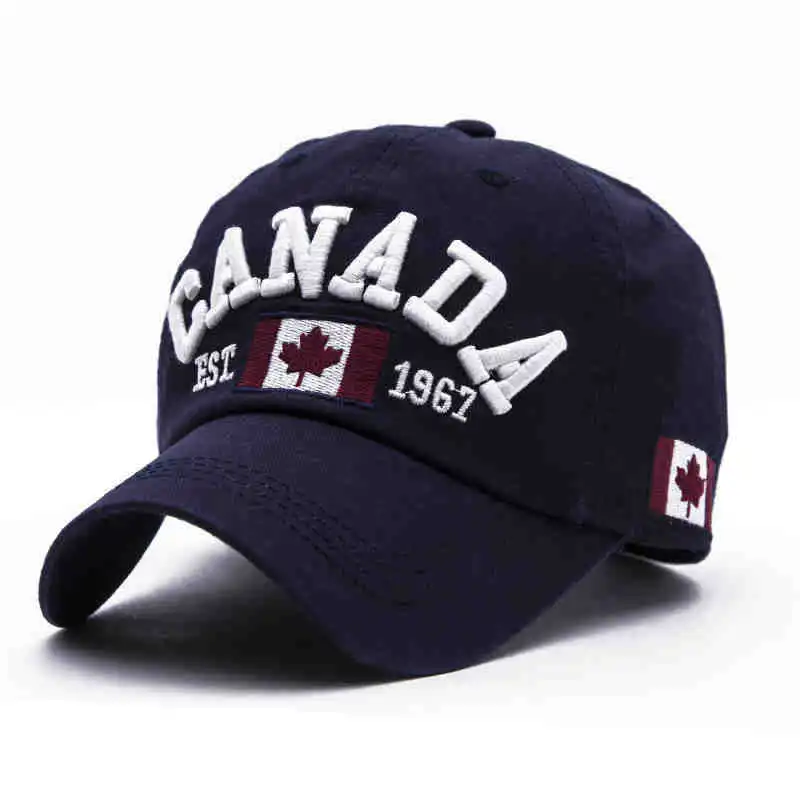 VORON, хлопок, Gorras, канадский бейсбольный Кепка, флаг Канады, кепка, Snapback, настраиваемая Мужская бейсболка, s, брендовая бейсболка - Цвет: navy