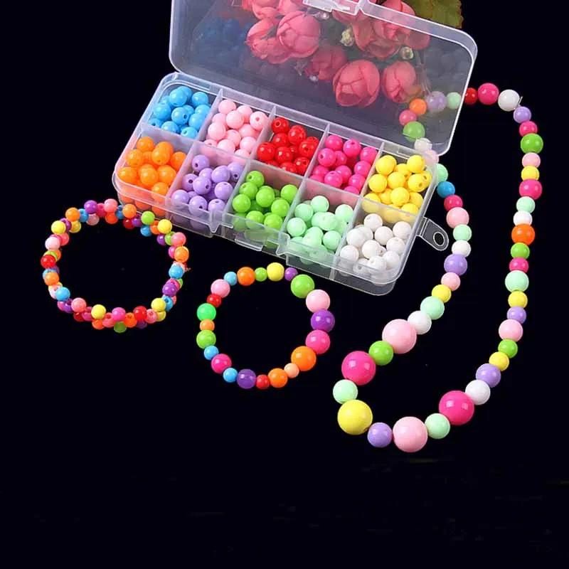 DIY бисерные игрушки ручной работы для детей, бисерные игрушки, детские браслеты ручной работы, материал ожерелья, подарок для девочек - Цвет: About 240 grains