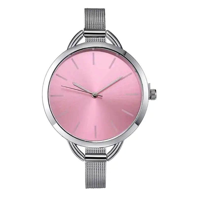 Top Luxury European Style Lady Watch Elegant Big Dial Quartz Super Slim Stainless Steel Bracelet Watch Women's Wrist Reloj Mujer 